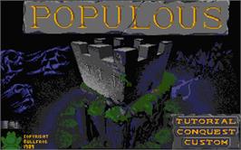 Title screen of Populous: The Final Frontier on the Atari ST.