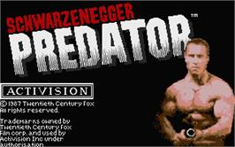 Title screen of Predator on the Atari ST.