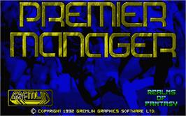 Title screen of Premier Manager on the Atari ST.