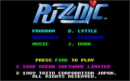 Title screen of Puzznic on the Atari ST.