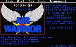Title screen of Rainbow Warrior on the Atari ST.