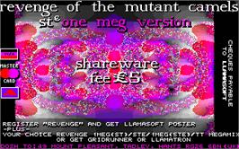 Title screen of Return of the Mutant Camels on the Atari ST.