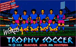Title screen of Rick Davis' World Trophy Soccer on the Atari ST.