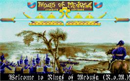 Title screen of Rings of Medusa on the Atari ST.