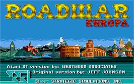 Title screen of Roadwar Europa on the Atari ST.