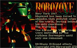 Title screen of Robozone on the Atari ST.