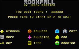 Title screen of Rockfall Special Edition on the Atari ST.