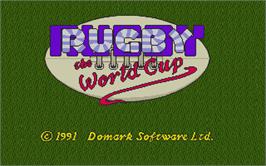 Title screen of Rugby: The World Cup on the Atari ST.