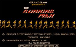 Title screen of Running Man on the Atari ST.