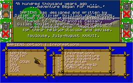 Title screen of Sapiens on the Atari ST.