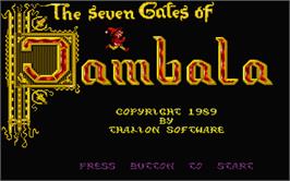 Title screen of Seven Gates of Jambala on the Atari ST.