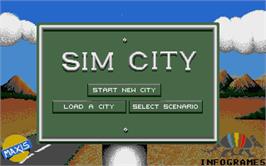 Title screen of Sim City on the Atari ST.