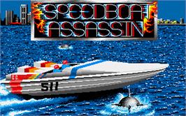 Title screen of Speedboat Assassins on the Atari ST.