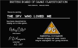 Title screen of Spy Who Loved Me on the Atari ST.
