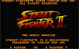 Title screen of Street Fighter II - The World Warrior on the Atari ST.