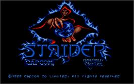 Title screen of Strider on the Atari ST.