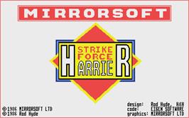 Title screen of Strike Force Harrier on the Atari ST.