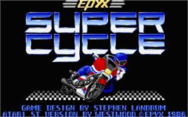 Title screen of Super Cycle on the Atari ST.