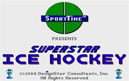 Title screen of Superstar Ice Hockey on the Atari ST.