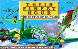 Title screen of Their Finest Hour: The Battle of Britain on the Atari ST.