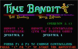 Title screen of Time Bandit on the Atari ST.