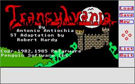 Title screen of Transylvania on the Atari ST.