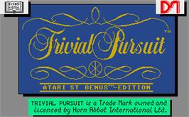 Title screen of Trivial Pursuit: A New Beginning on the Atari ST.