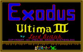 Title screen of Ultima III: Exodus on the Atari ST.