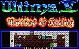 Title screen of Ultima V: Warriors of Destiny on the Atari ST.