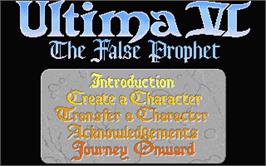 Title screen of Ultima VI: The False Prophet on the Atari ST.