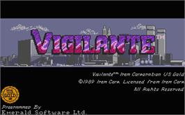 Title screen of Vigilante on the Atari ST.