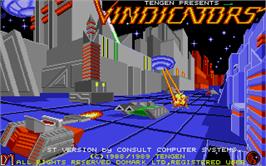 Title screen of Vindicators on the Atari ST.
