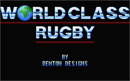 Title screen of World Class Rugby on the Atari ST.