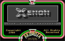 Title screen of Xenon on the Atari ST.