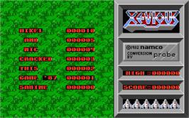 Title screen of Xevious on the Atari ST.