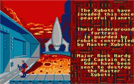 Title screen of Xybots on the Atari ST.