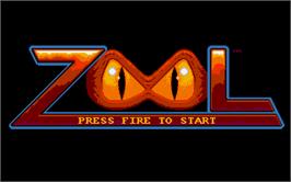 Title screen of Zool on the Atari ST.
