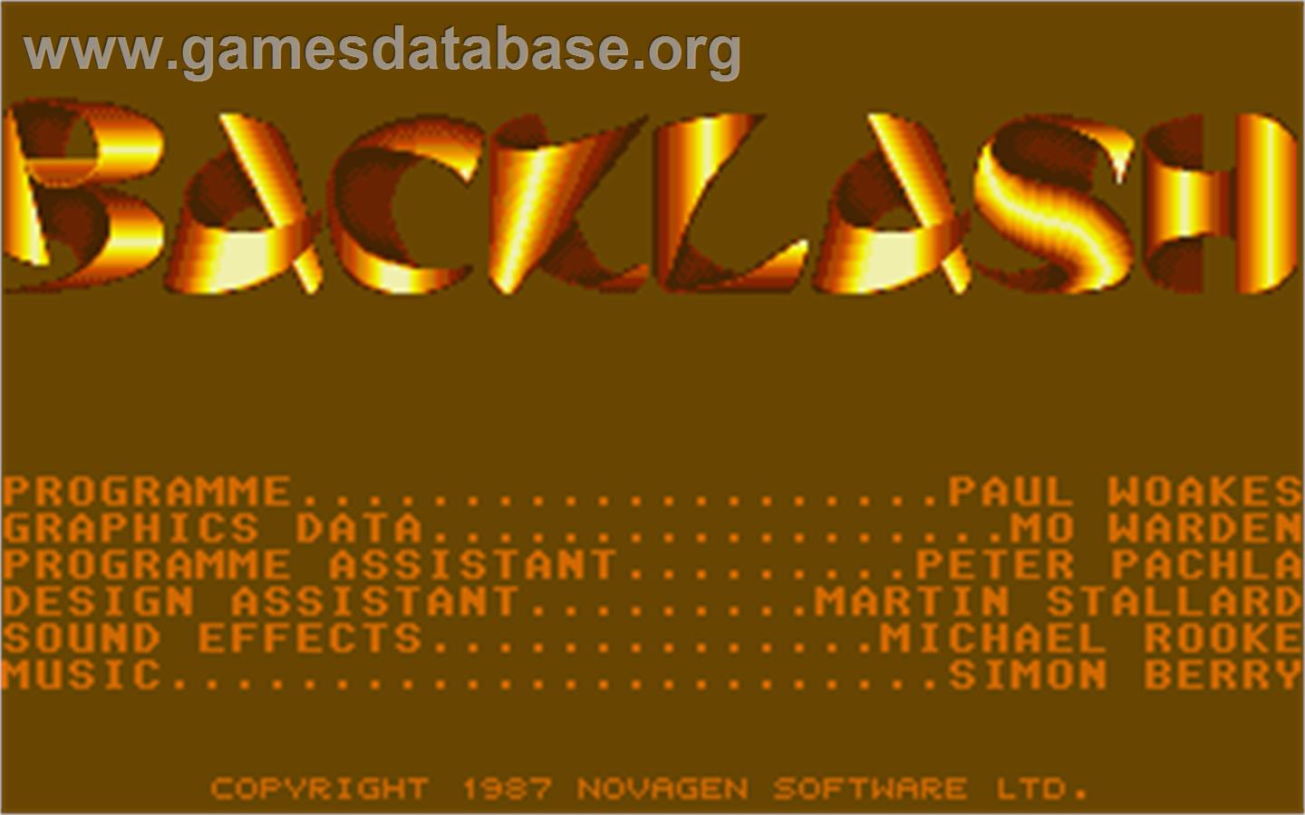 Backlash - Atari ST - Artwork - Title Screen