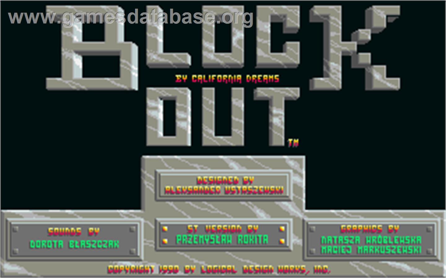 Blockout - Atari ST - Artwork - Title Screen
