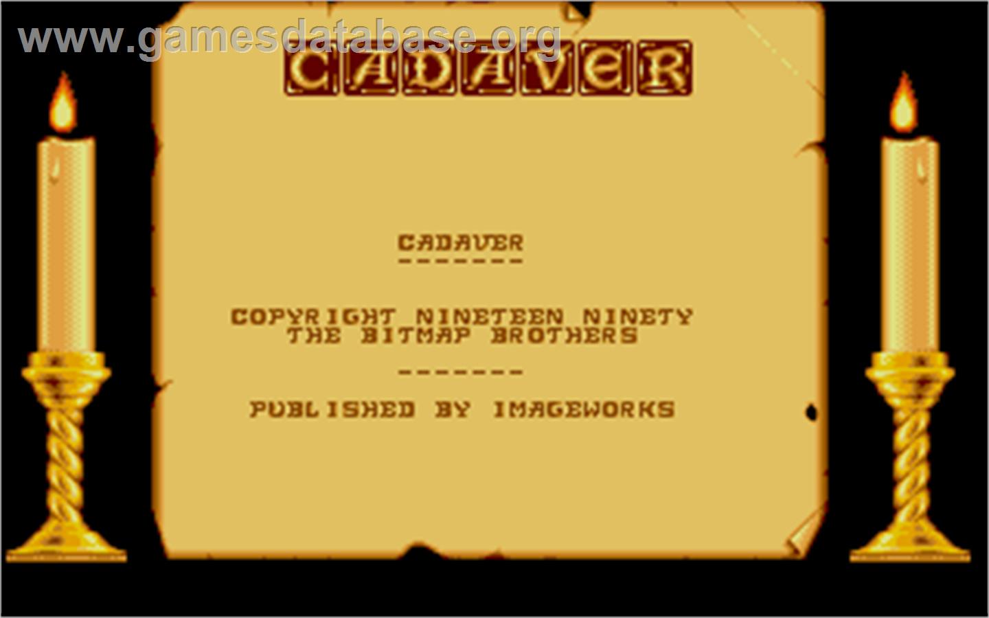 Cadaver - Atari ST - Artwork - Title Screen