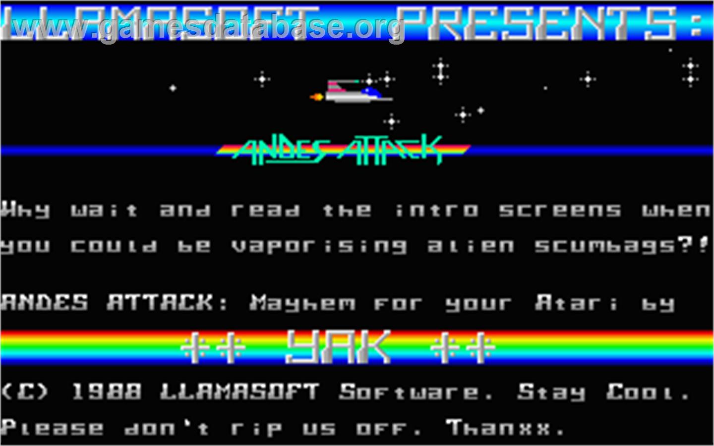 Chart Attack - Atari ST - Artwork - Title Screen