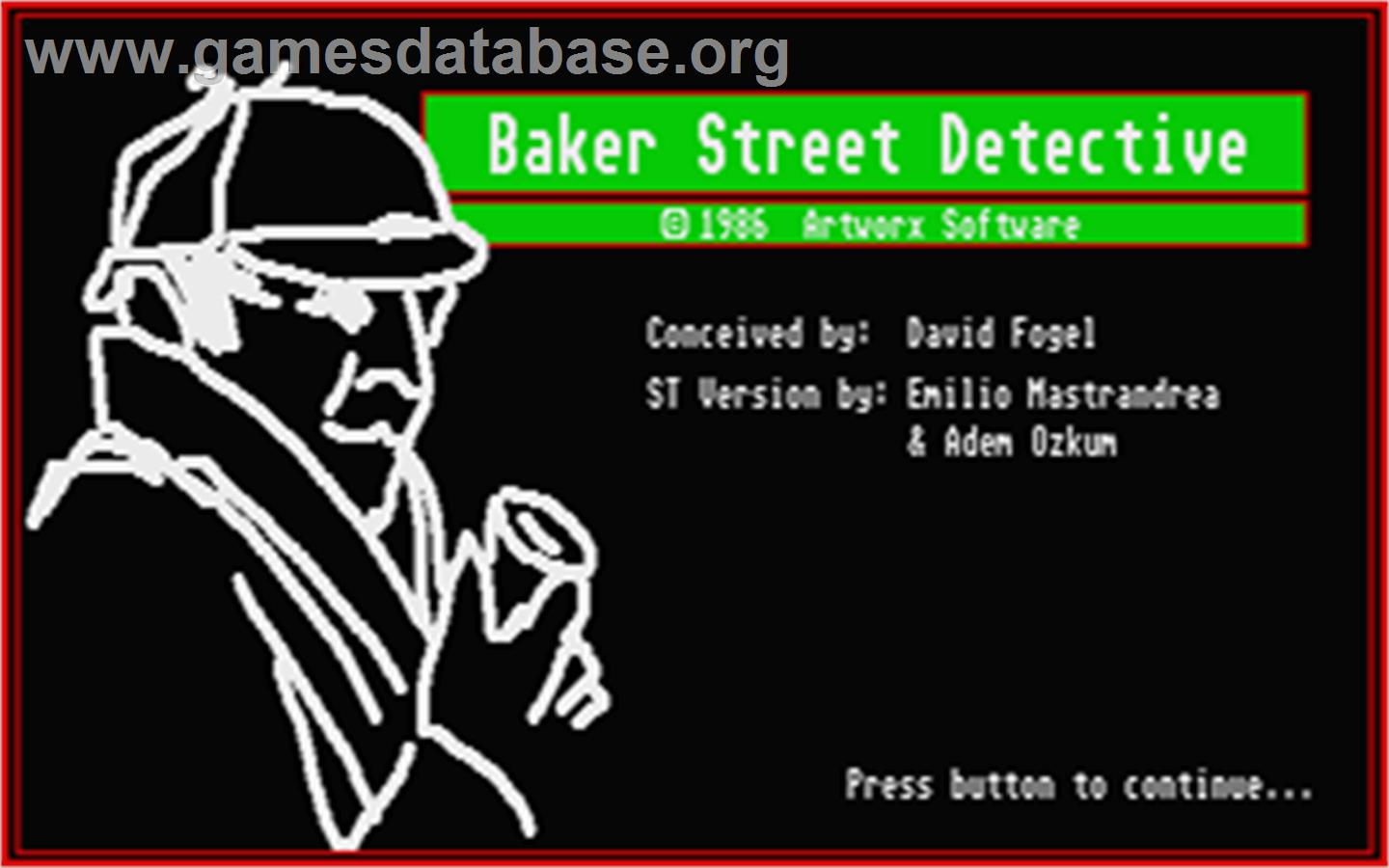 Clue: Master Detective - Atari ST - Artwork - Title Screen