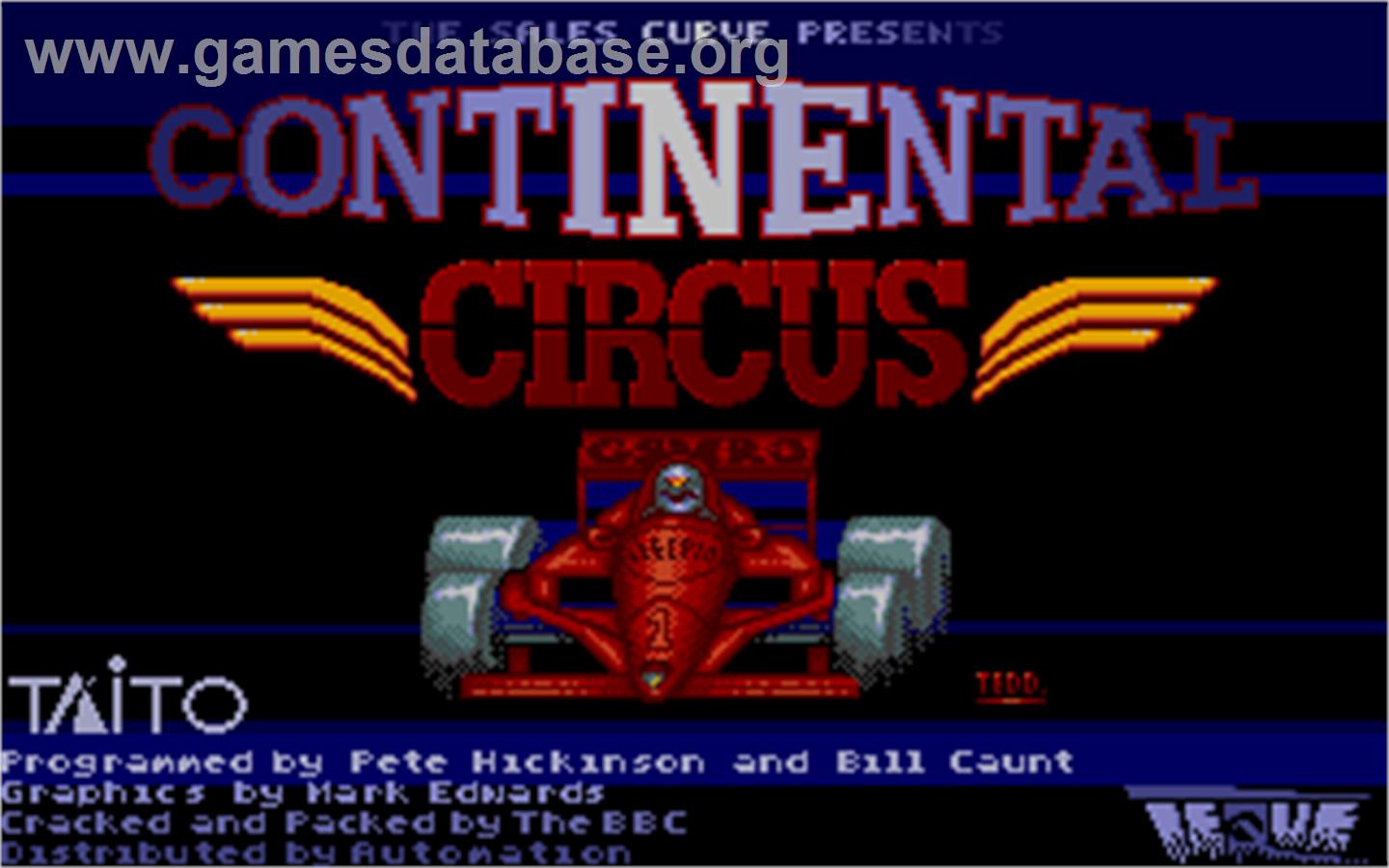 Continental Circus - Atari ST - Artwork - Title Screen