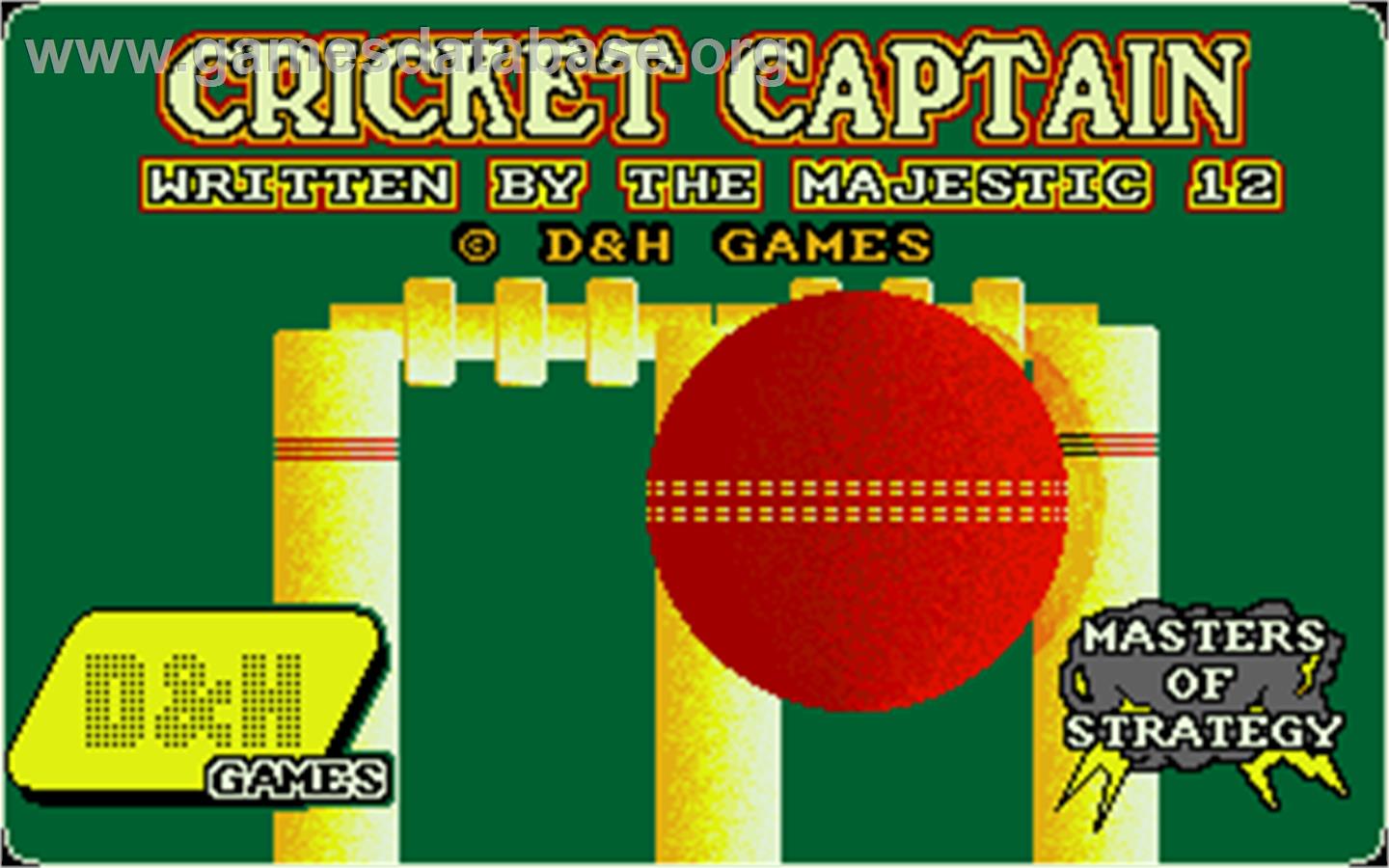 Cricket Captain - Atari ST - Artwork - Title Screen