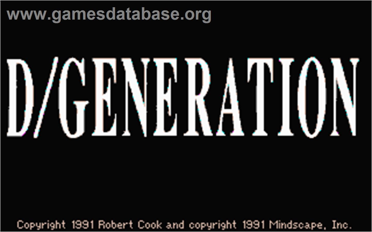 D/Generation - Atari ST - Artwork - Title Screen