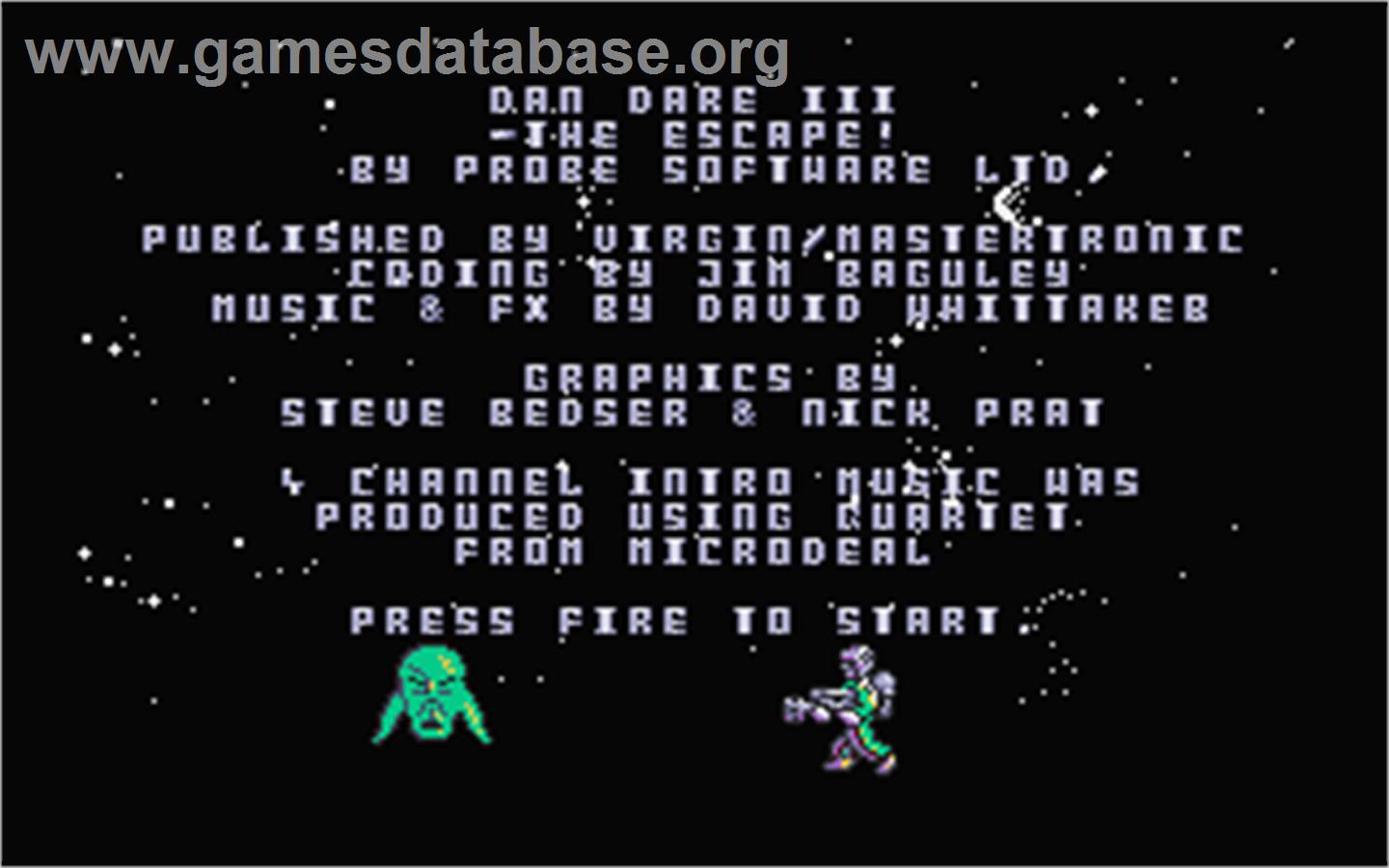 Dan Dare 3: The Escape - Atari ST - Artwork - Title Screen