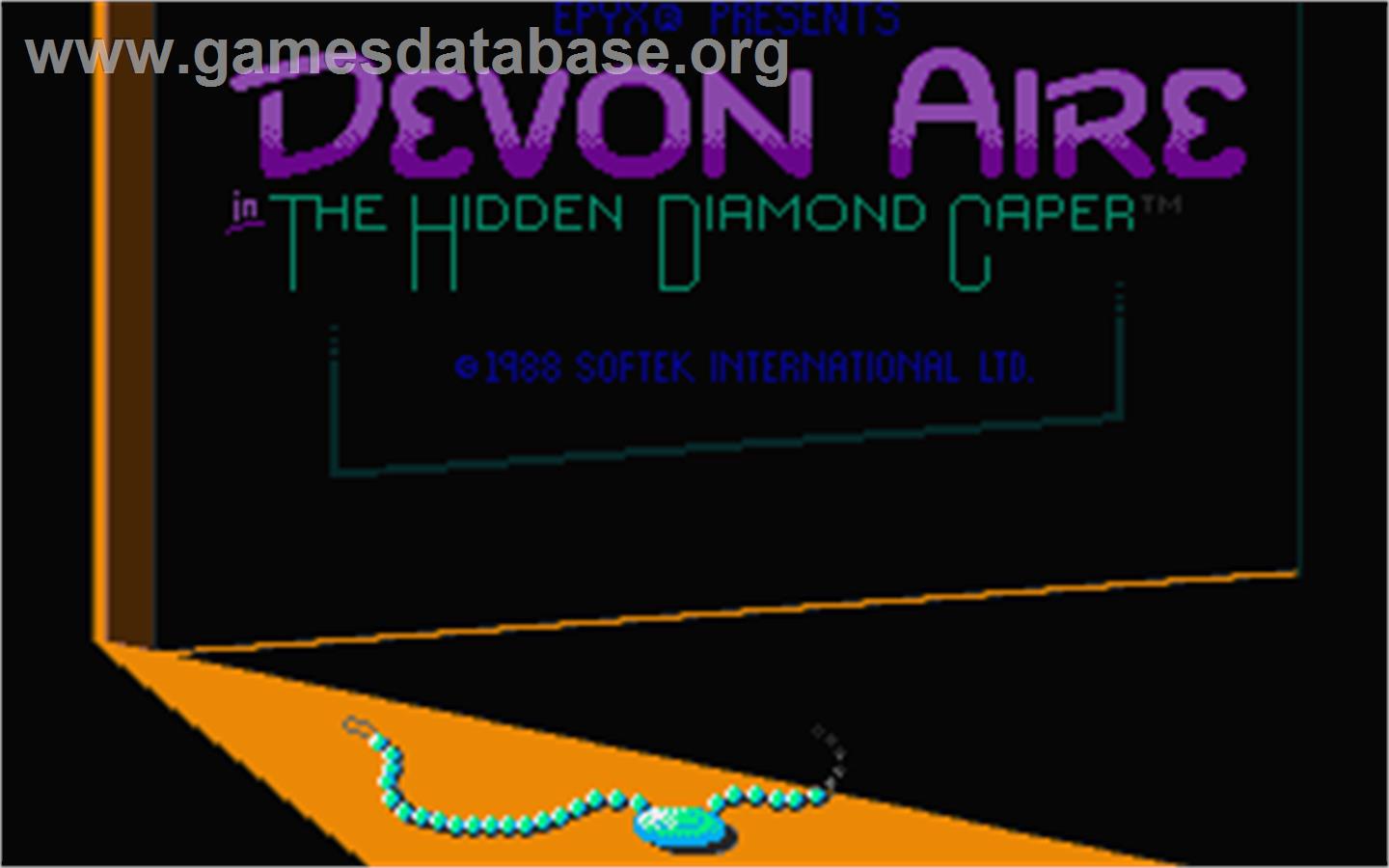 Devon Aire in the Hidden Diamond Caper - Atari ST - Artwork - Title Screen