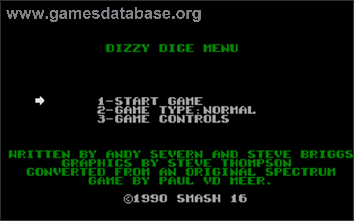 Dizzy Dice - Atari ST - Artwork - Title Screen