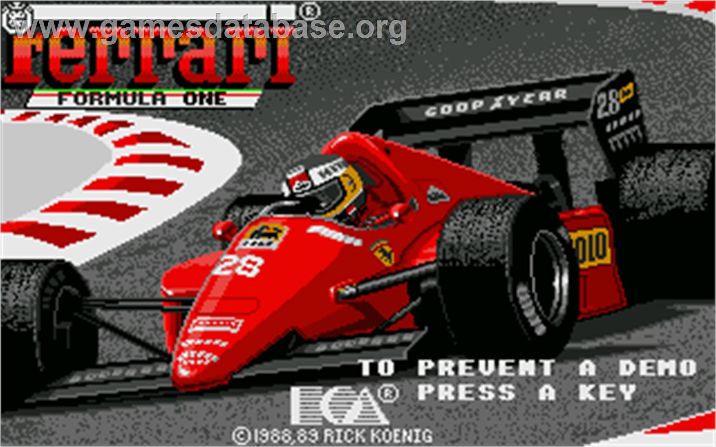 Ferrari Formula One - Atari ST - Artwork - Title Screen
