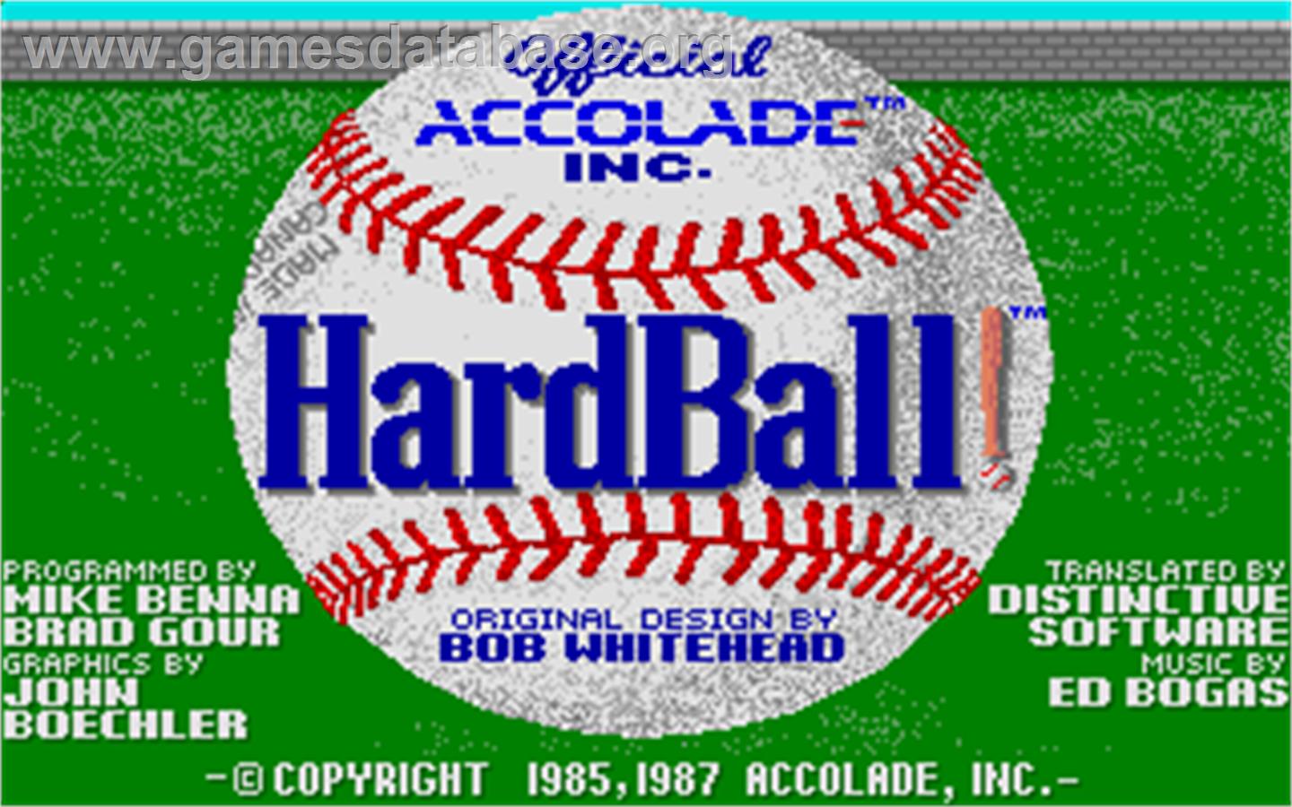 HardBall - Atari ST - Artwork - Title Screen